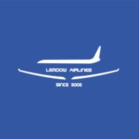 Logo mit Flugzeug blau weiss